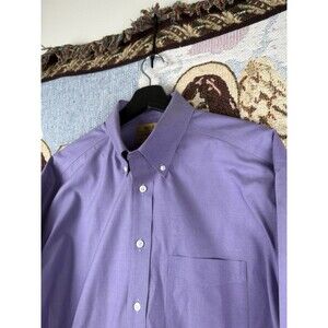 Roundtree & Yorke Gold Label Men’s 80s Non Iron Purple Shirt 16/33 Cotton